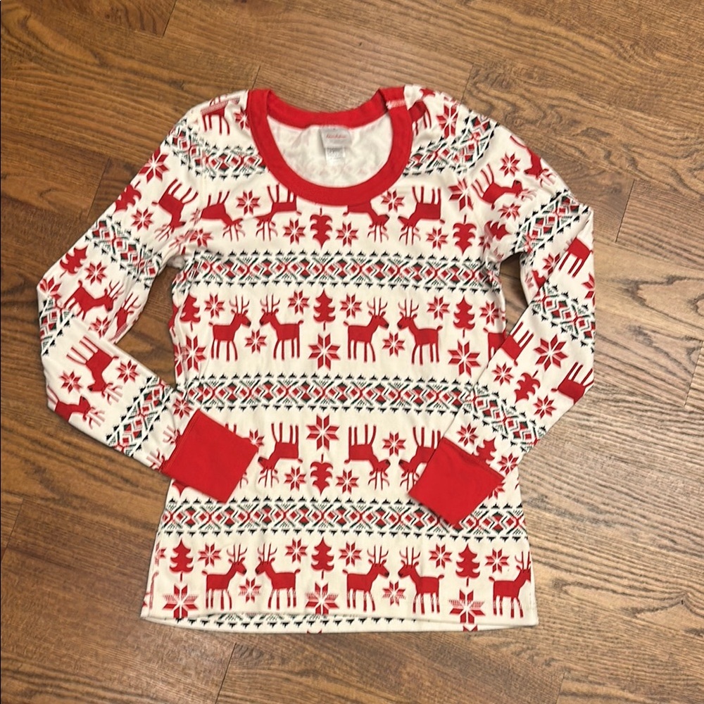 EUC Hanna Andersson “Oh Deer” Reindeer Long Sleeve Pajama Top